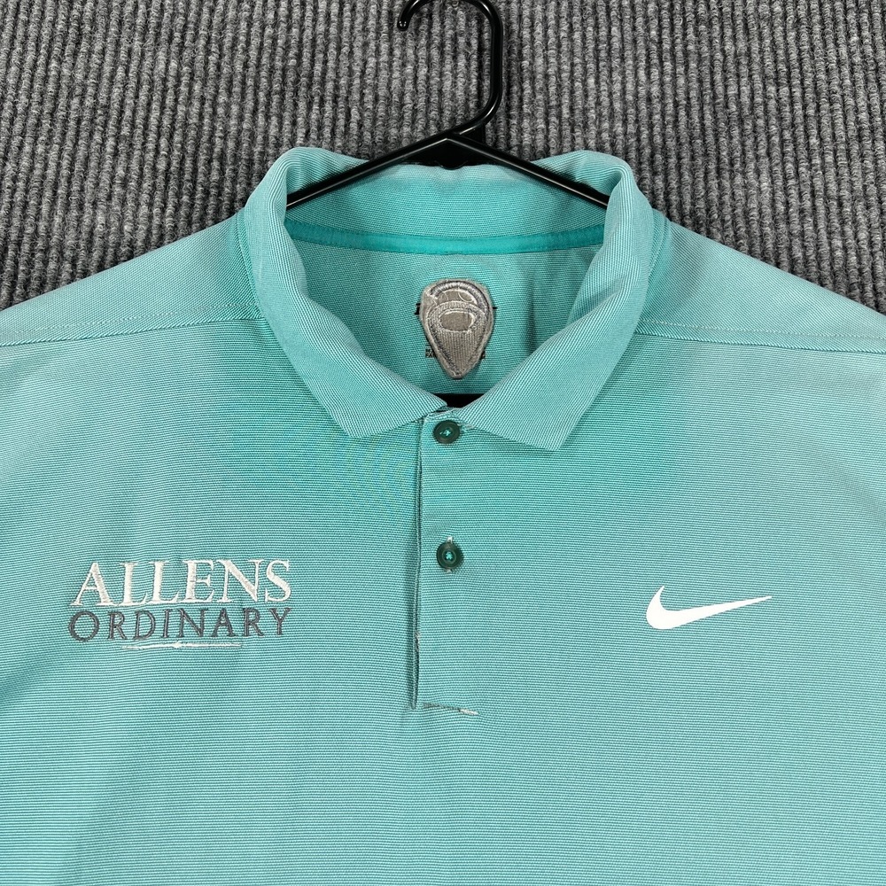 Nike Mens Shirt Polo 2XL XXL Green Short Sleeve Golf Dri-Fit Allens Ordinary